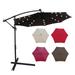 CITYLE 10ft Solar LED Lighted Patio Umbrella with 8 Ribs/Tilt Adjustment and Crank Lift System 24 LED Lights Offset Hanging Market Umbrella for Backyard Poolside Lawn and Garden UPF 50+ Chocolate