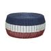 Household Essentials Wicker Ottoman Low Side Table for Indoor/Outdoor Use Patriotic Blue White and Red