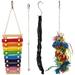 4pcs Bird Foraging Toys Wood Chicken Xylophone Toys Chicken Cage Hanging Toys Bird Toys