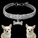 Shldybc Bling Rhinestones Pet Collars Glitter Pendant Dog Collars Adjustable Crystal Cat Collar Elastic Pet Necklace for Small Pet Cat Dogs Puppy Mini Pet Dog Collars Fancy Dog Necklace