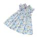 Baby Deals!Toddler Girl Clothes Clearance Toddler Girls Casual Dresses Kids Dresses Clearance Toddler Kids Baby Girls Fashion Cute Flying Sleeve Sweet Flower Print Ruffle Dress