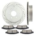 Brake Rotors Brakes Pads Kits ECCPP 2pcs Rear Brake Rotors and 4pcs Ceramic Disc Brake Pads Set for 2005-2018 for Nissan Frontie 2005-2015 for Nissan Xterra 2009-2012 for Suzuki Equator