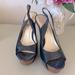 Jessica Simpson Shoes | Jessica Simpson Navy Sling Back Platforms Size 8 | Color: Blue | Size: 8