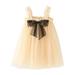 Baby Deals!Toddler Girl Clothes Clearance Toddler Girls Casual Dresses Kids Dresses Clearance Toddler Kids Baby Girls Cute Summer Mesh Solid Color Print Bow Suspenders Dress Skirt