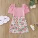 dmqupv Clothes for Teen Girls Crop Tops Toddler Girls Short Sleeve Ribbed Tops Summer Flowers Juniors Clothes for Teen Girls Pink 7 Years