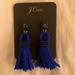 J. Crew Jewelry | Brand New Bright Blue Tassel Dangle Earrings From J.Crew | Color: Blue/Silver | Size: Os