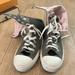 Converse Shoes | Converse All Star High Tops Green, Fold Over To Pink. Men's 6 Fit Like Women's 8 | Color: Green | Size: 8