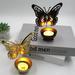Honrane Candle Holder Hollow Design Stable Base Romantic Decorative Tealight Holder Cup Candlestick Metal Butterfly Wrought Iron Candle Holder Home Decoration