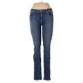 J Brand Jeans - Mid/Reg Rise Skinny Leg Denim: Blue Bottoms - Women's Size 28 - Dark Wash