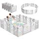 Dripex Baby Playpen for Baby and Toddlers, Foldable Play Pen with Customized Shape Plastic Playpen, Sturdy Babies Fence and Activity Centre Folding Large Pen Play Area for Indoor Outdoor(190x190cm)