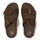 Fitflop GOGH MOC MENS BUCKLE LEATHER SLIDES Men's, Chocolate Brown, 8 UK