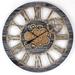 The Gears Clock Wall Clock 36" Oversized for Living Room w/ Real Moving Gears Wood in Gray | 36 H x 36 W x 4 D in | Wayfair