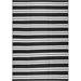 Black/White 142 x 107 x 0.04 in Area Rug - Highland Dunes Seattle Contemporary Stripes Area Rug, Black | 142 H x 107 W x 0.04 D in | Wayfair