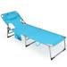 Arlmont & Co. Anding 76" Long Reclining Single Chaise w/ Cushions Metal in Blue | 13.5 H x 76 W x 76 D in | Outdoor Furniture | Wayfair