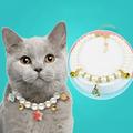 opvise Puppy Necklace Fashion Imitation Pearl Pendants Adjustable Cat Dog Neck Chain Pet Accessories Butterfly