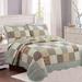 Country Cottage Floral Chic Scalloped Patchwork Cotton 3-Piece Quilt Bedding Set