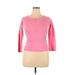 Old Navy Long Sleeve Henley Shirt: Pink Print Tops - Women's Size X-Large