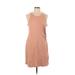 Express Casual Dress - Mini Crew Neck Sleeveless: Tan Print Dresses - Women's Size Large