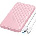 ORICO 2.5 inch USB C Hard Drive Enclosure USB 3.1 to SATA III External Hard Drive Case for SSD HDD 9.5 7mm Tool-Free with UASP Pink (25PW1-C3)