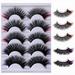 yolai 5 pairs of colorful fried false eyelashes multilayer thick cross synthetic fiber eyelashes synthetic fiber eyelashes dramatic long and thick curly false eyelashes