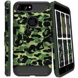 iPhone 6 Plus iPhone 6s Plus 5.5 [ 2014/2015 ] A1522 A1524 A1593 A1634 A1687 A1699 Military Printed Rugged Heavy Duty Case with Kickstand - Military Moss(Without Holster)