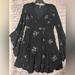 Free People Dresses | Free People Jasmine Embroidered Black Bell Sleeve Mini Dress Size 4 | Color: Black/Red | Size: 4