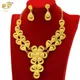 XUHUANG-Ensemble de bijoux Dubai Gold Document pour femmes collier et boucles d'oreilles de mariage