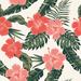 Bay Isle Home™ Flowers Hibiscus Seamless by Andre Poulin - Wrapped Canvas Graphic Art Canvas in Red | 12 H x 12 W x 1.25 D in | Wayfair
