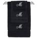 Red Barrel Studio® Marcelline Monogrammed TowelSet -Set of 3 -Script Letter Turkish Cotton in White/Black | 27 W in | Wayfair