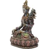 Bungalow Rose Ebros Bodhisattva White Tara Statue Resin in Blue/Green/Red | 6 H x 5 W x 3 D in | Wayfair EE89C7384BAF431895501FCB64697BD0