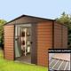 Yardmaster Woodgrain 108WGL Metal Shed with Floor Support Frame 2.85 x 2.26m