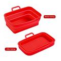 1 Pcs Air Fryer Foldable Silicone Liners Compatible with Ninja DZ201410 Reusable Square Silicone Pot for Air Fryer Basket Easy Clean Dual Air Fryer Accessories for Air Fryer Basket