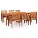 Aibecy 7 Piece Patio Dining Set with Cushions Solid Acacia Wood