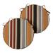 Greendale Home Fashions 18 x 18 Brick Stripe Round Outdoor Chair Pad (Set of 2)