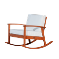 Rocking Chair Outdoor Indoor Rocking Chair Upholstered Armchair with Extra Wide and Deep Seat Cushion Leisure Reading Chair for Living Room Bedroom Patio Natural+Cream