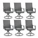 VICLLAX Patio Dining Chairs Set of 6 Textilene High Back Outdoor Swivel Dining Chair All Weather Outdoor Furniture for Lawn Garden Grey