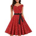 iOPQO Sundresses for Women Homecoming Dresses Fall Dresses for Women 2022 Women s Vintage Cocktail Dress 1950S Retro Cocktail Sleeveless Swing Party Dress Women s Cocktail Dresses Red S