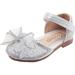 Little Girls Dress Up Shoes Bowknot Performance Dance Shoes For Girls Childrens Shoes Pearl Little Girl Tan Sandals