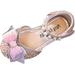 Toddler Baby Girls Sandals Pearl Sequin Rhinestone Bow Princess Shoes Dance Shoes Summer Non Slip Flat