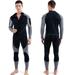 Suzicca 3mm Neoprene Wetsuit for Men Front Zip Full Body Diving Suit for Snorkeling Surfing Diving Swimming