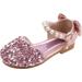 Toddler Baby Girls Sandals Pearl Sequin Rhinestone Bow Princess Shoes Dance Shoes Summer Non Slip Flat