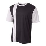A4 Youth Active Performance Short Sleeve Crew Neck Legend Color Block Sports Soccer Wear Jersey BLACK/WHITE Medium NB3016