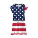 Baby Delas!Toddler Girls Casual Dresses Kids Dresses Clearance Toddler Kids Baby Girls Independence Day Fashion Cute Short Sleeve Star Print Dress