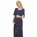 Dresses Fall Simplicity Striped Round Neck Convenient Nursings Mid Sleeve Breastfeeding Women s Dresses Maternity Dress under 20