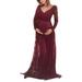 Baycosin Summer Maternity Photoshoot Dress Long Sleeve V Neck Lace Women Photography Dresses for Mother