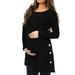 Maternity Pizza Shirt Women s Maternity Pregnanty Long Sleeve Solid Tops Blouse Button Autumn Winter Organic Top Women