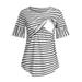 Post Maternity Shirts Women s Short Sleeve Nursing Striped Tops for Breastfeeding Blouse Shirt Winter Maternity Clothes