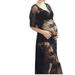 off Shoulder Long Sleeve Knitted Maternity Dress Women Pregnants Photography Maternity Short Sleeve Solid Sling Lace Long Dress Womens Long Dress