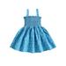 Wassery Baby Girls Sleeveless Dress Summer Casual Heart Print Ruched Princess A-Line Dress for Toddler Beach Party Wear