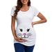 Women Ruched Top Easter Womens Maternity Short Sleeve Crew Neck Rabbit Graphic Ruched Sides T Shirt Tops Pregnancy Tunic Blouse Maternity Dress Pants Petite